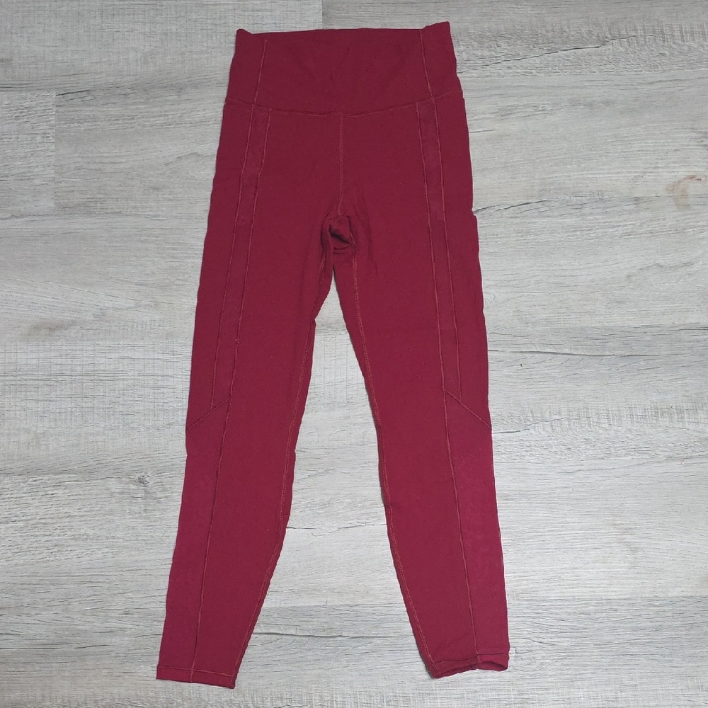 NWOT Calia Womens Red High-Waisted Leggings With Mesh Sides - Size Medium